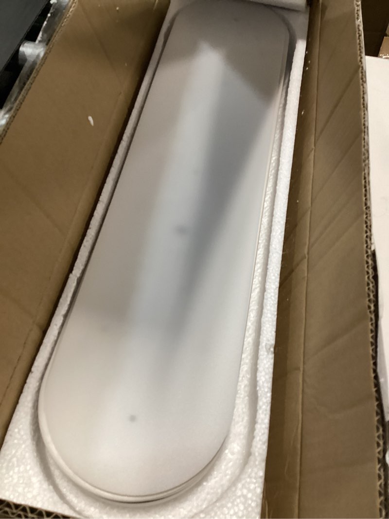 Condition photo showing Good Condition for Becailyer Modern LED Ceiling Lights, 23.6" Dimmable Flush Mount Ceiling Lamp with Remote Control, Metal Hollow Ceiling Chandelier Lighting Fixture for Hallway Aisle Office Dining Room Closet, White White-Hollow 23.6inch-60W