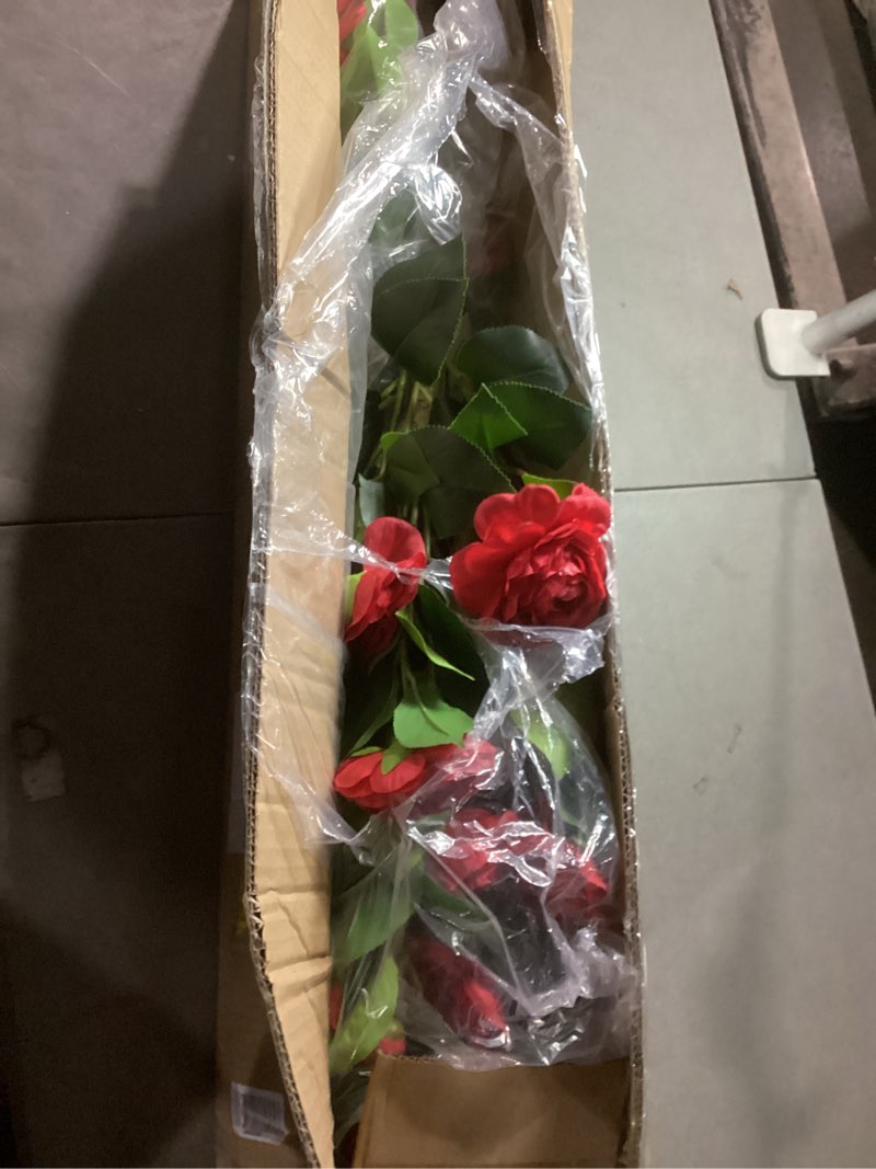 Condition photo showing Good Condition for artificial camellia tree 2 pack, 3ft faux camellia plant in pot, 36 inch fake potted camellia flower tree plastic camellia tree for modern home office living room floor decor indoor, red