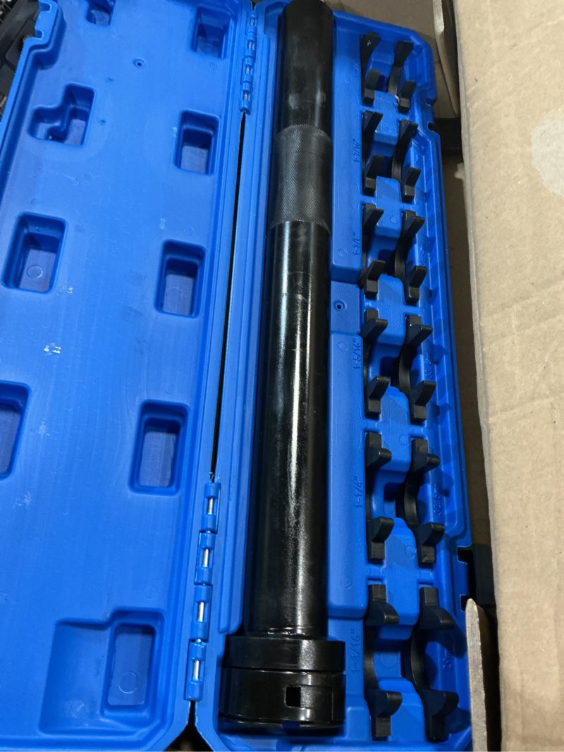 Condition photo showing As Is for vevor inner tie rod tool kit, 13 pcs tie rod removal tool, 13 pcs crowfoot adapters inner tie rod tool set, 1/2 inch drive tube tie rods tool, heavy-duty steel inner tie rod removal tool for vehicle