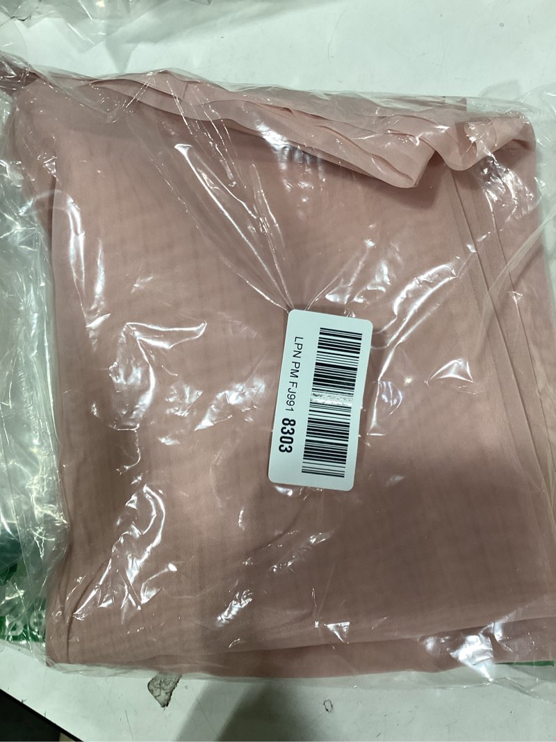 Condition photo showing Good Condition for Gwine Blush Pink Sheer Curtains 63 Inch Length for Living Room 2 Panels, Light Filtering Rod Pocket Window Curtain Treatment for Bedroom, Voile Elegant Sheer Drapes?Each 42" Wx63 L, Blush Pink Blush Pink 42"W x 63"L (Pack of 2)