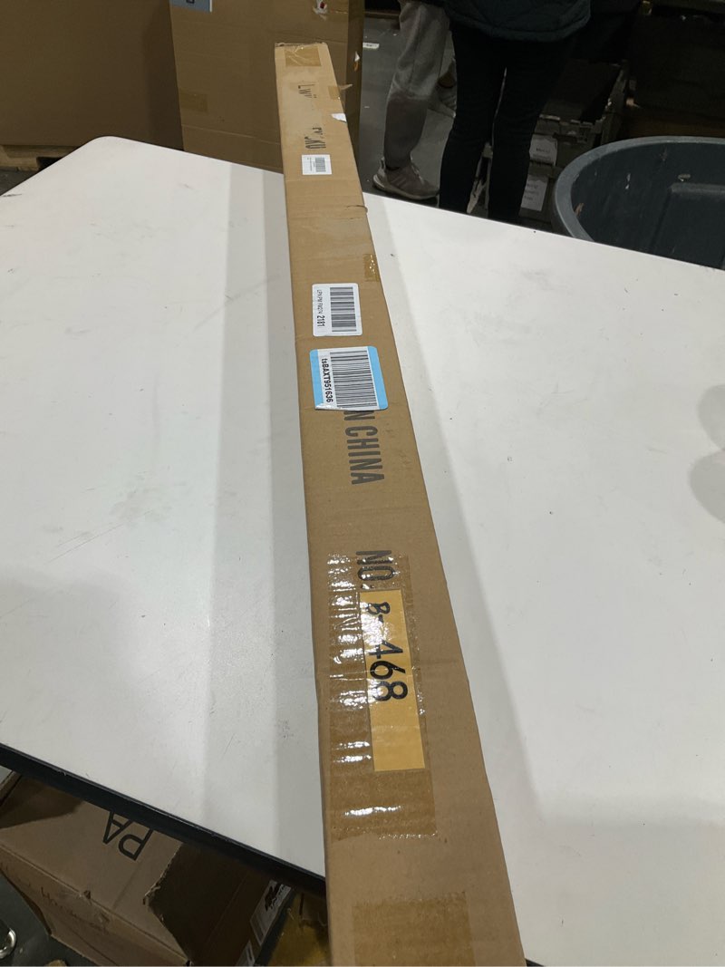 Condition photo showing Good Condition for Black Curtain Rods for Windows 48 to 86", 1-Inch Blackout Curtain Rods with Aluminum Brackets and End Cap Finials, Adjustable Drapery Rods for Sliding Glass Door/Bedroom/Kitchen/Living Room Etc. Black 48-86"
