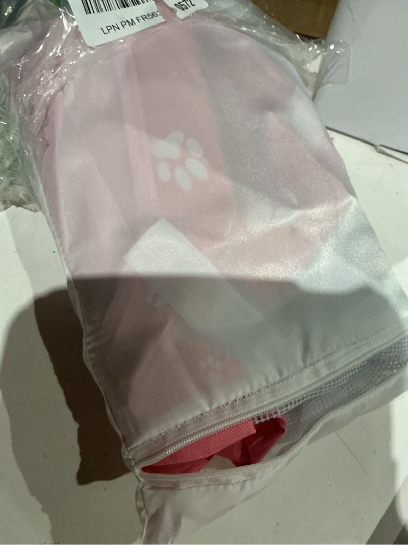 Condition photo showing As Is for dog playpen mesh top lid fits for 36 inch 4 panels crate cover regular square plastic exercise pet pen, breathable pet playpen shade covers for dog crate pad, cover only, fence not included(pink)
