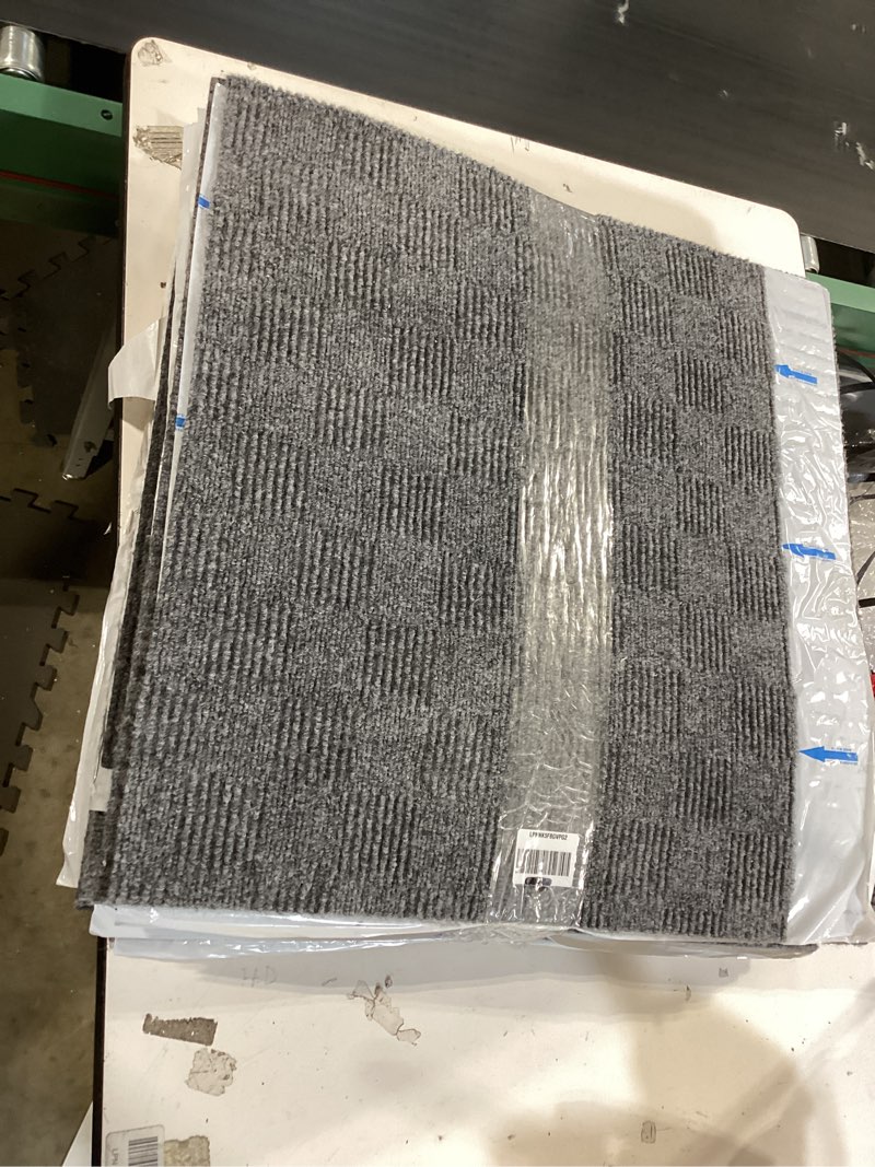 Condition photo showing As Is for peel and stick carpet floor tiles 12x12 inch,tile carpet squares, 4.5mm thick self adhesive carpet tiles, easy to install