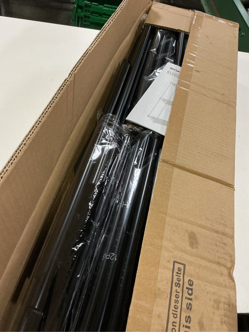 Condition photo showing Good Condition for songmics portable closet, freestanding closet organizer, clothes rack with shelves, hanging rods, storage organizer, for cloakroom, bedroom, 48.8 x 16.9 x 71.7 inches, black uryg026b02 48.8"l x 16.9"w x 71.7"h black