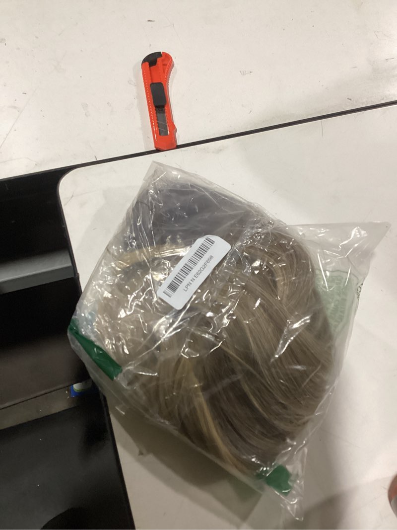 Condition photo showing New/Like New for brownbomb ombre blonde wear and go glueless wigs pre plucked pre cut for beginners synthetic lace front wigs with bangs blonde long layered straight wigs 26 inch 3 seconds to wear for beginners 26 ombre blonde