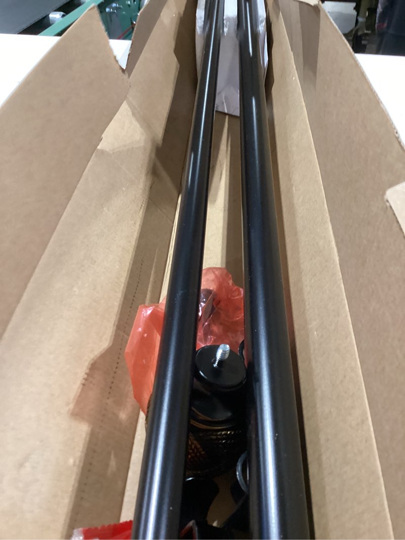 Condition photo showing Good Condition for usfook 1 inch double curtain rods 36 to 72 inches (3 to 6 ft), usfook black drapery rods for windows 24 to 68 inches, telescoping dual curtain rod with woven leaf finials 36-72" black