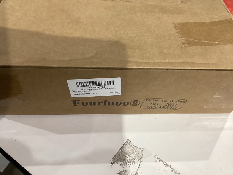 Condition photo showing New/Like New for Fourluoo 30 Pack Thanksgiving Party Favor Fall Paper Gift Bags with Handles Thanksgiving Pumpkin Tote Bags 5.91 x 3.15 x 8.27 Inches Turkey Gnome Candy Gift Handbag for Harvest Party Supplies