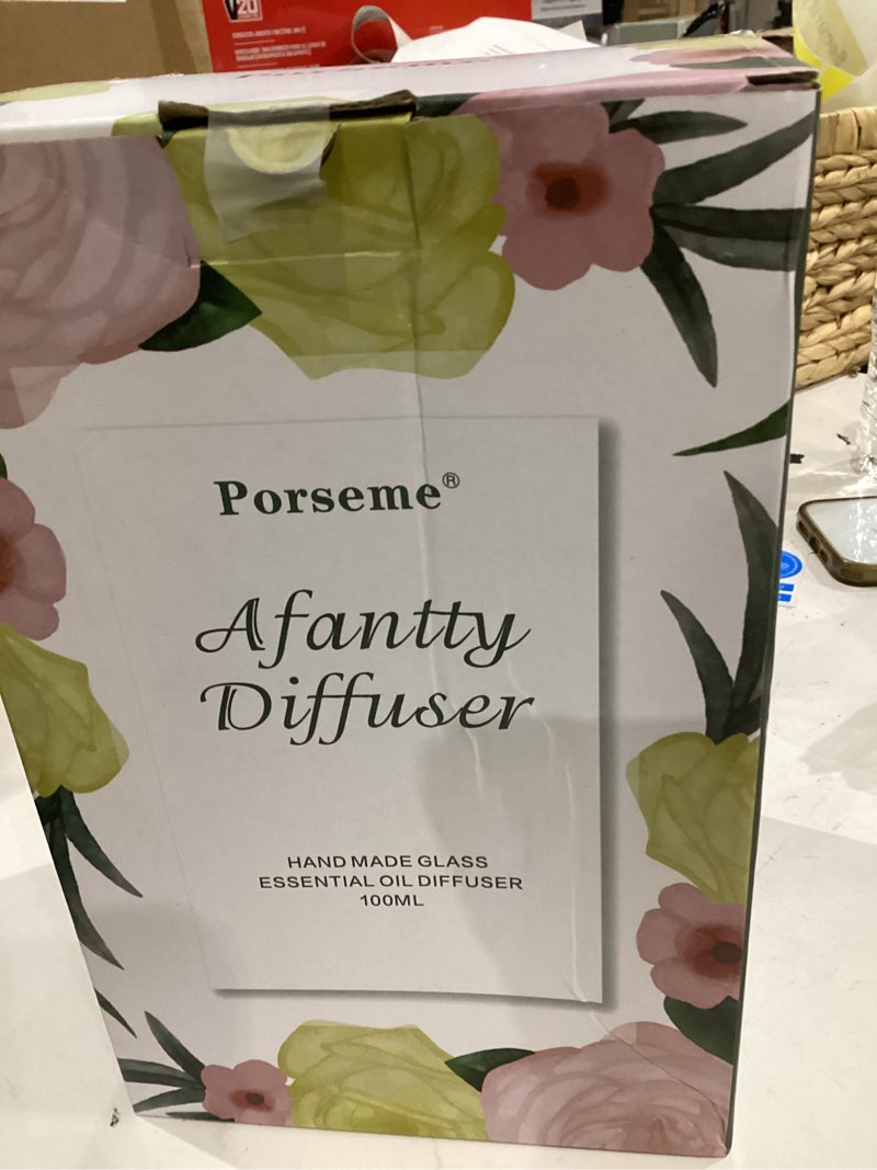 Condition photo showing New/Like New for Porseme Essential Oil Diffuser Glass Aromatherapy Ultrasonic Humidifier, Air Refresh Auto Shut-Off, Timer Setting, BPA Free for Home Hotel Yoga Leisure SPA Gift 150ml Last 6H C4-150ml Silverplated Afantty 150ml