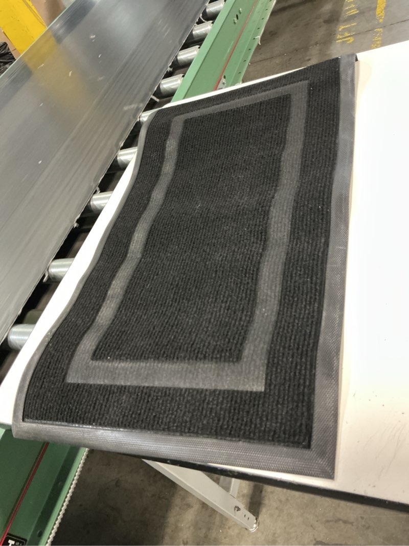Condition photo showing Good Condition for smiry door mats for inside, low profile dirt trapper front door rugs, fade resistant doormats for outdoor entrance, 17”x29” inch