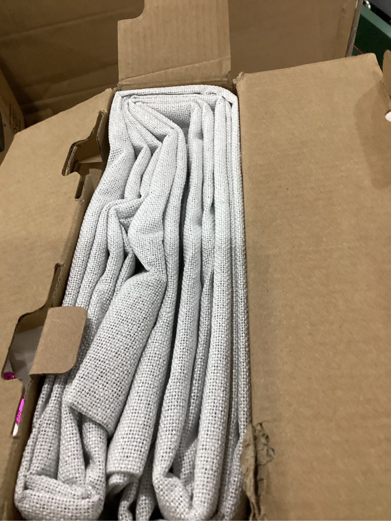 Condition photo showing Good Condition for miulee white blackout curtains linen textured for bedroom nursery thermal insulated room darkening grommet curtains/drapes for living room decoration 52x84 inch grayish white 2 panels grayish white 52"w x 84"l (pack of 2)