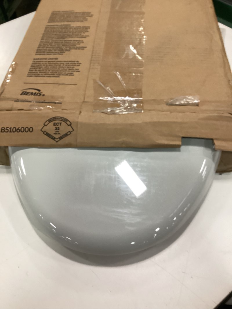 Condition photo showing Good Condition for Bemis Classic Colors Slow Close Toilet Seat, Easy Clean Hinges and Durable Plastic Seat, Made in USA, Elongated, Ice Grey Elongated Ice Gray