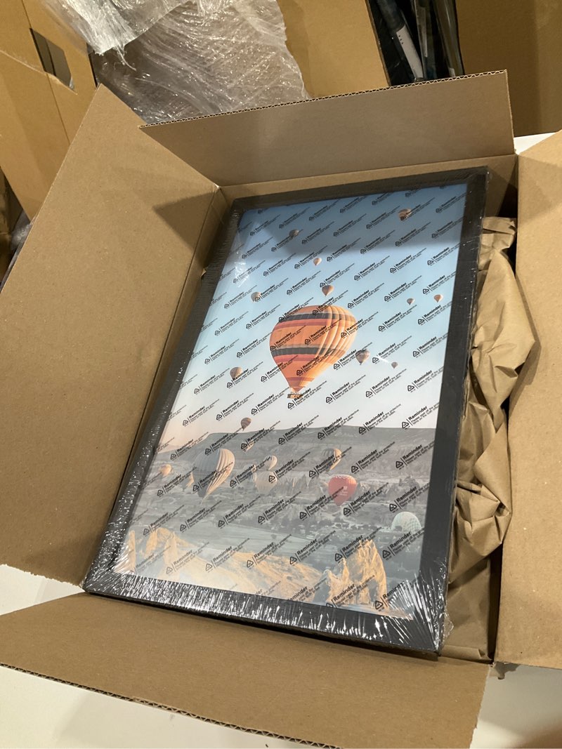 Condition photo showing New/Like New for 12x20 Picture Frame Black for Wall Mounting, Horizontal and Vertical Formats for Wall Hanging, Wood 12x20 Frame, Black, 1 Pack 1 12x20