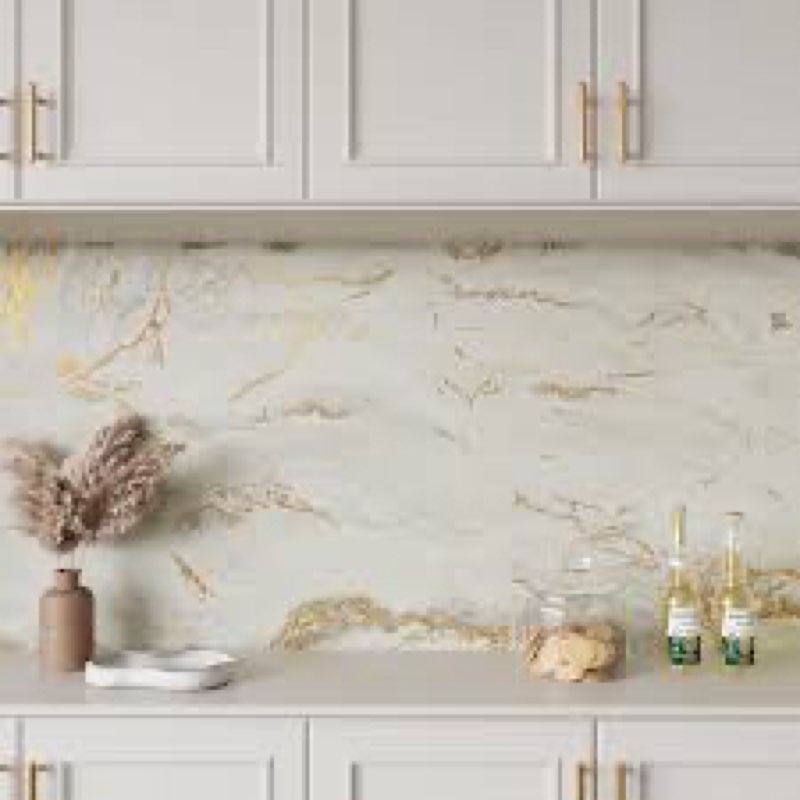veelike wide 32''x354'' beige gold marble contact paper for countertops peel and stick waterproof co