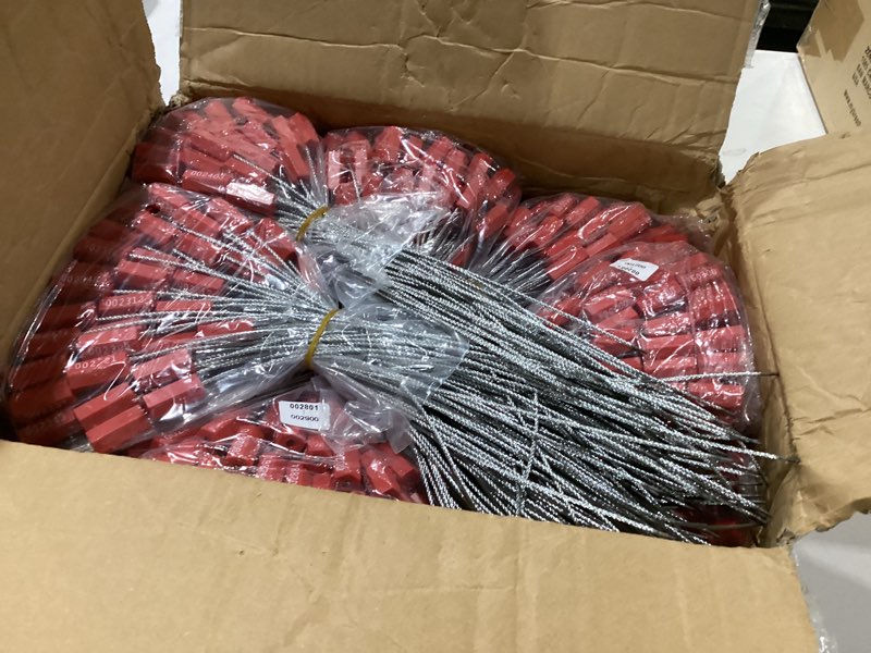 Condition photo showing New/Like New for 1000 Red Steel Cable Seals Metal Security Seals Tamper Resistant Seals Numbered Security Tags Safety Shipping Tags - Ties Self-Locking Padlocks for Containers Truck Trailer Tractor Cargo ISO 17712 Red 1000 PCS