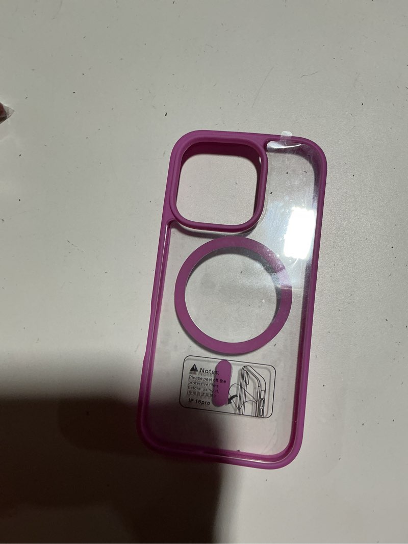 Condition photo showing As Is for fntcase for iphone 16 pro case: clear magnetic phone cases with screen protector compatible with magsafe slim anti yellowing rugged shockproof protective transparent cell phone cover (b-pink) for iphone 16 pro 6.3 inch b-pink