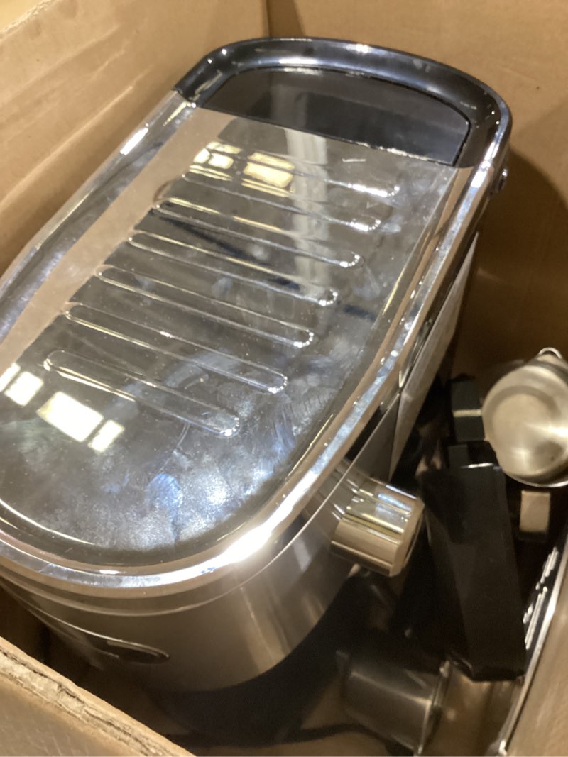 Condition photo showing As Is for Espresso Machine 20 Bar, Professional Stainless Steel Coffee Maker with LCD Display, Steam Wand, 45oz Removable Water Tank, for Espresso, Cappuccino, Latte at Home or Office, Black