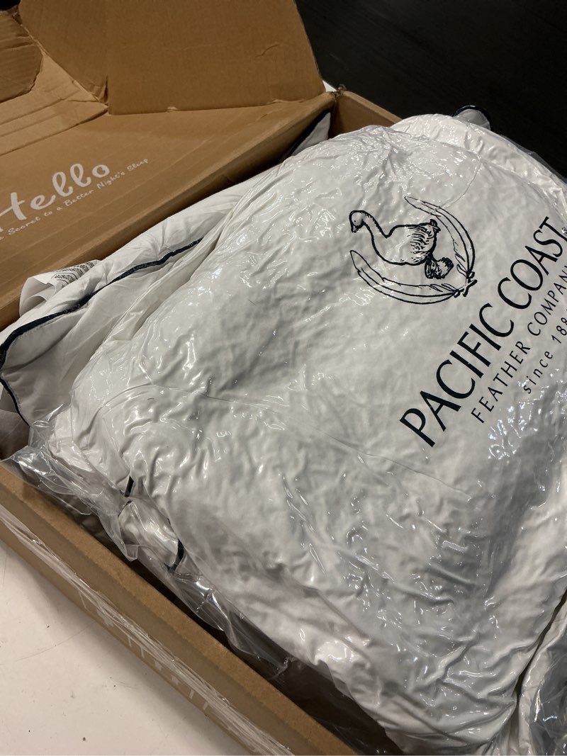Condition photo showing Good Condition for pacific coast bed pillow, luxury hotel goose feather and down firm pillow for sleeping with 100% cotton shell, soft and supportive king (pack of 2)