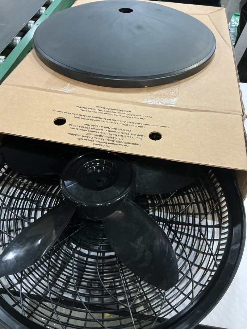 Condition photo showing As Is for Lasko Pedestal Fan, Oscillating Fan for Bedroom with Adjustable Height and 3 Cooling Speeds, Portable, 18", Black, 1827