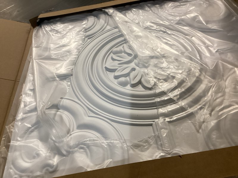 Condition photo showing Good Condition for WOWSTAR 12-Pack 24"x24" Drop Ceiling Tiles, Waterproof Glue up Ceiling Panels, White