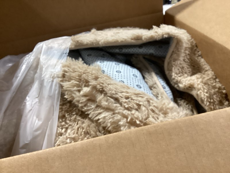 Condition photo showing Good Condition for finre?c 8x10 feet rugs for bedroom living room, tan fluffy plush area rug, non-slip high pile shaggy rug for kids room dorm room home decor, indoor solid shag floor carpet d-light tan 8' x 10' (rectangular)