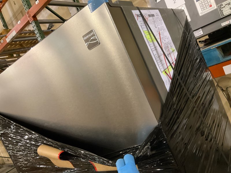 Condition photo showing As Is for Kenmore 46-62315 30" Top Mount Refrigerator with Freezer-Adjustable Shelving, Humidity-Controlled Crispers, Optional Ice Maker, LED Light, ENERGY STAR Certified, 18.2 cu. ft. Capacity-Stainless Steel