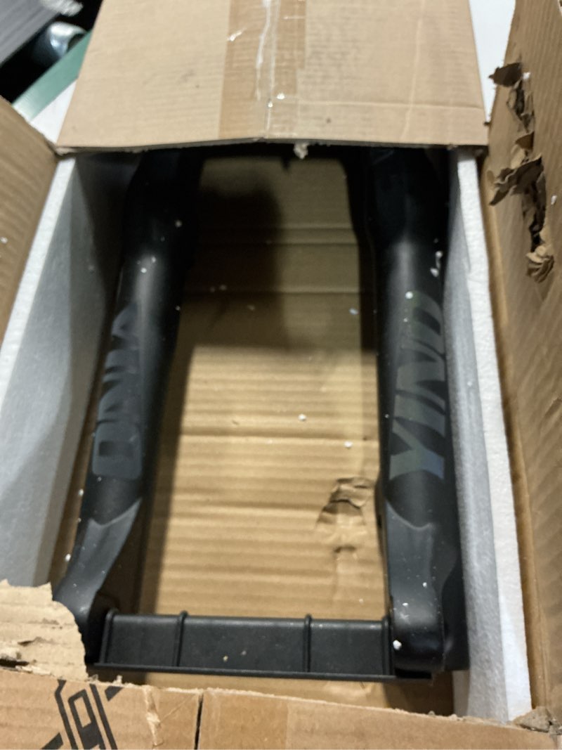 Condition photo showing As Is for bucklos 20 inch 4.0 fat tire e-bike air suspension fork, 180mm travel spacing hub 135mm straight tube mtb manual lockout 9mm qr mountain bike double shoulder electric bicycle front forks snow beach black