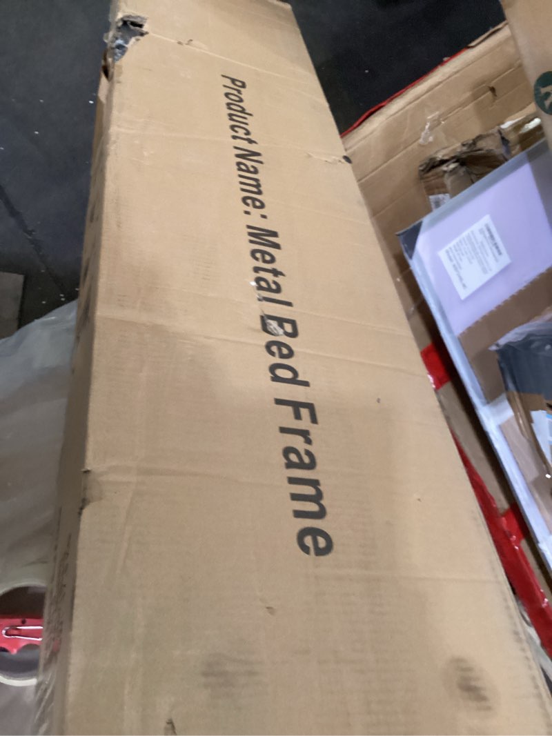 Condition photo showing New/Like New for Queen Bed Frame-Classic Metal Platform Bed Frame Mattress Foundation with Victorian Style Iron-Art Headboard/Footboard/Storage Space/No Box Spring Needed/Black Queen Modern Design