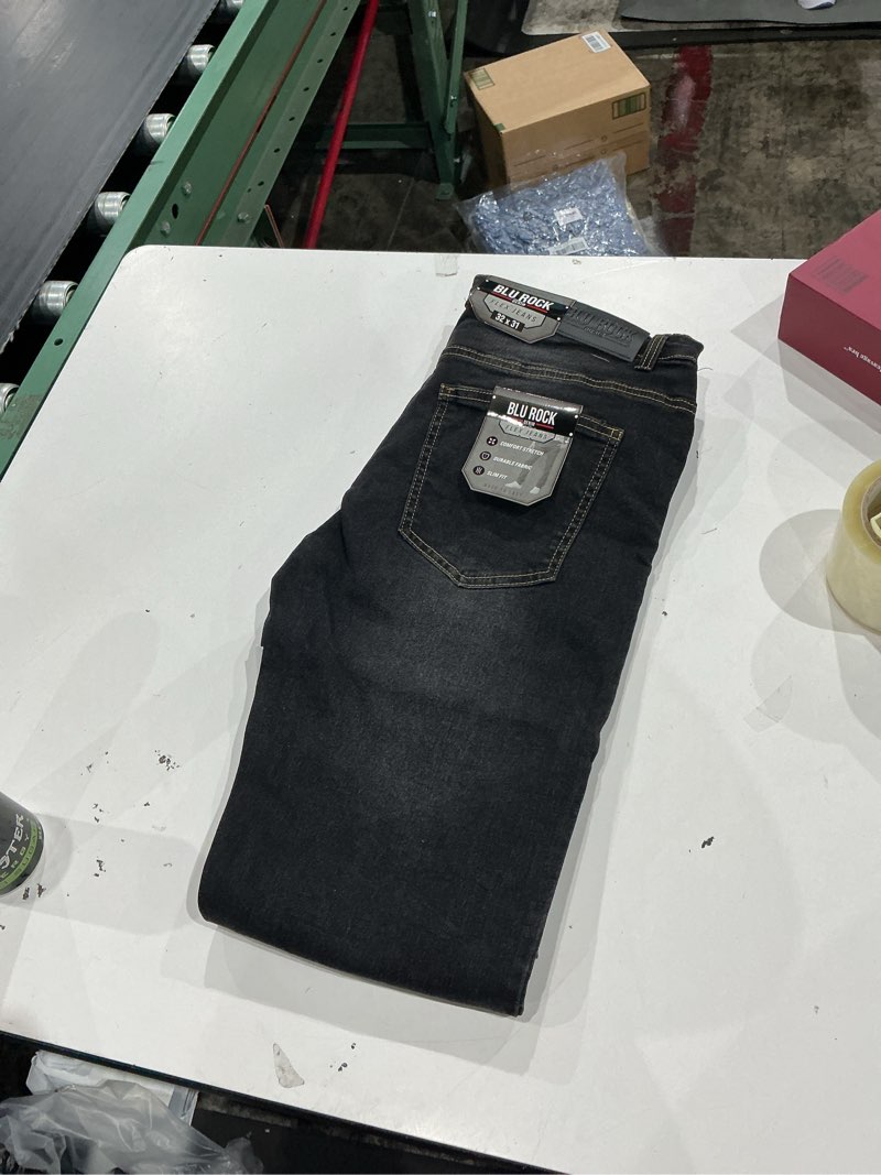 Condition photo showing Good Condition for new mens blu rock flex jeans black size 32 31 slim fit