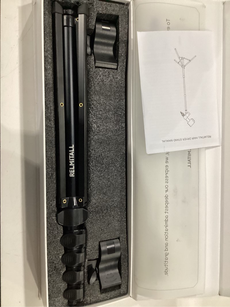 Condition photo showing New/Like New for hair dryer stand – heavy duty 26-74 inch adjustable blow dryer holder with non-slip tripod and universal clip – hands free for frozen shoulder, arthritis, and wrist pain relief