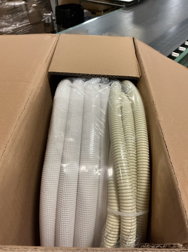 Condition photo showing New/Like New for 25 Ft Mini split Line set, 1/4"& 3/8" 0.D. Flared copper TubingPipes & 3/8" Thickened PE insulated Coil with Nuts &Installation Kit for Mini Split Air Conditioner & Heat System