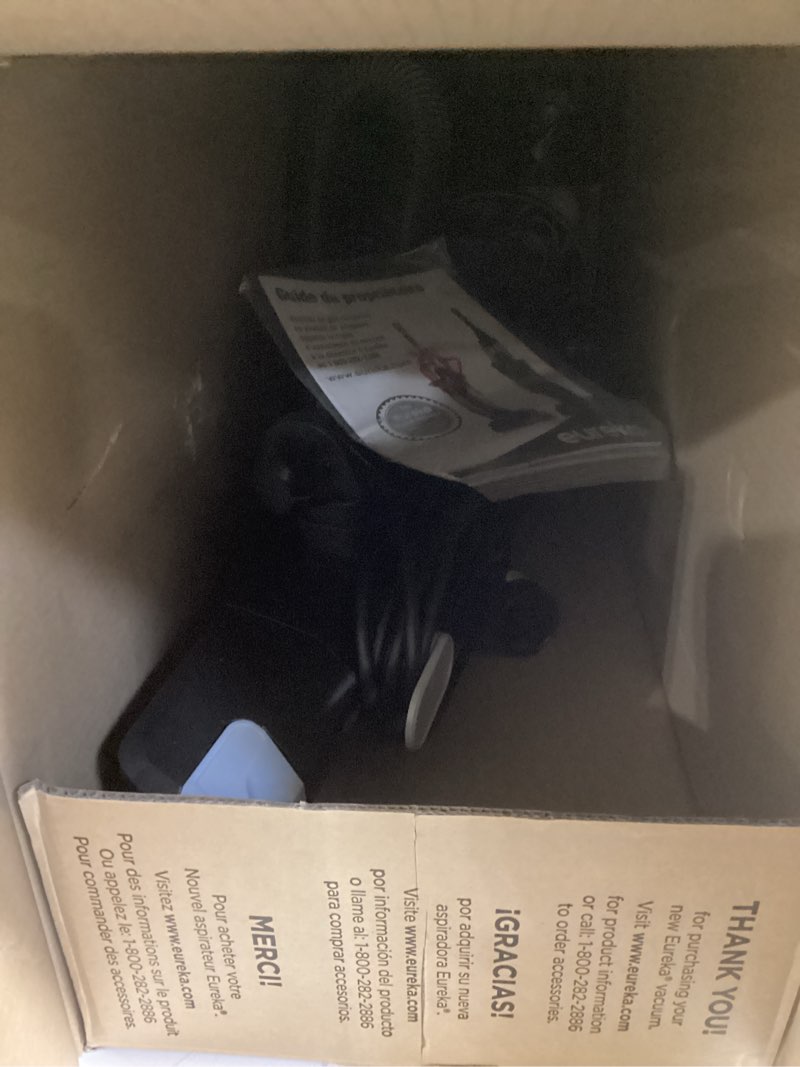 Condition photo showing As Is for Eureka Lightweight Powerful Upright Vacuum Cleaner for Carpet and Hard Floor, PowerSpeed, New Model,Blue,black/New Model