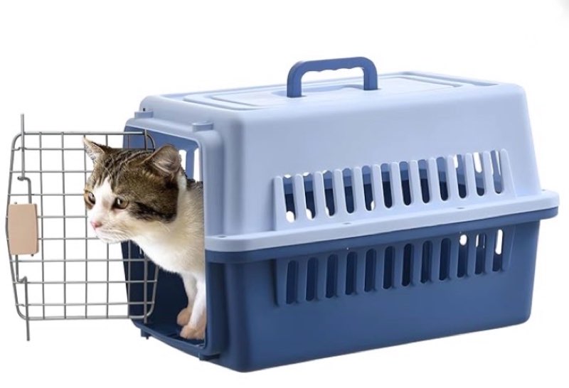 LLGJ-Pets Spree Travel Pet Carrier Dog/cat Hard-Sided Carriers for Pets up to 14 Pounds Small Animal Carrier Airline/Road Travel Approved Stout (Blue)2 pack