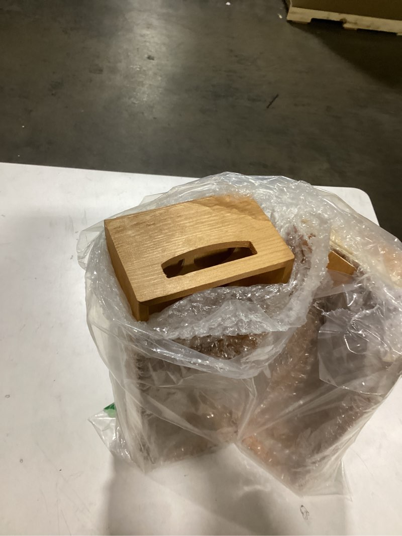 Condition photo showing Good Condition for YOUEON Wooden Egg Holder for Countertop, Stackable 2-Tier Egg Crates for 24 Eggs with Handle, Farmhouse Rustic Pinewood Egg Storage Box with “Farm Fresh Eggs” Print, No Assembly Needed