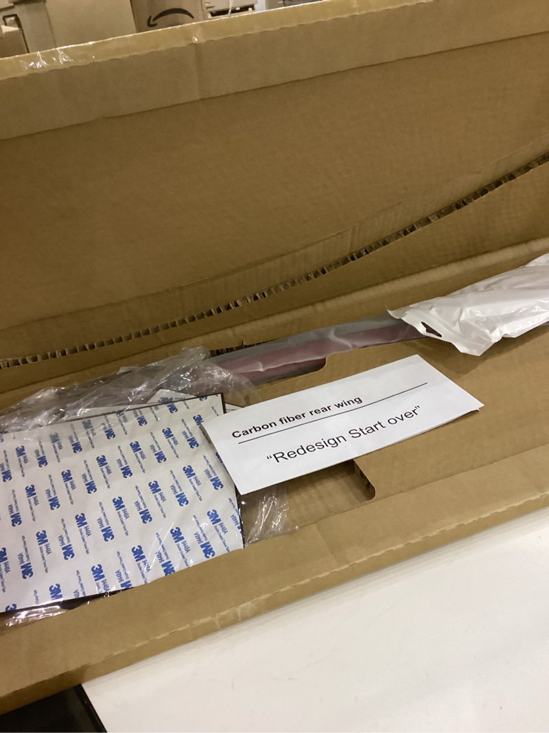 Condition photo showing Good Condition for Real Carbon Fiber Rear Spoiler with Center Console Wrap Cover Kit Screen Protector Frame Compatible for Tesla Model 3 Highland 2024 Glossy Black (Set of 3)