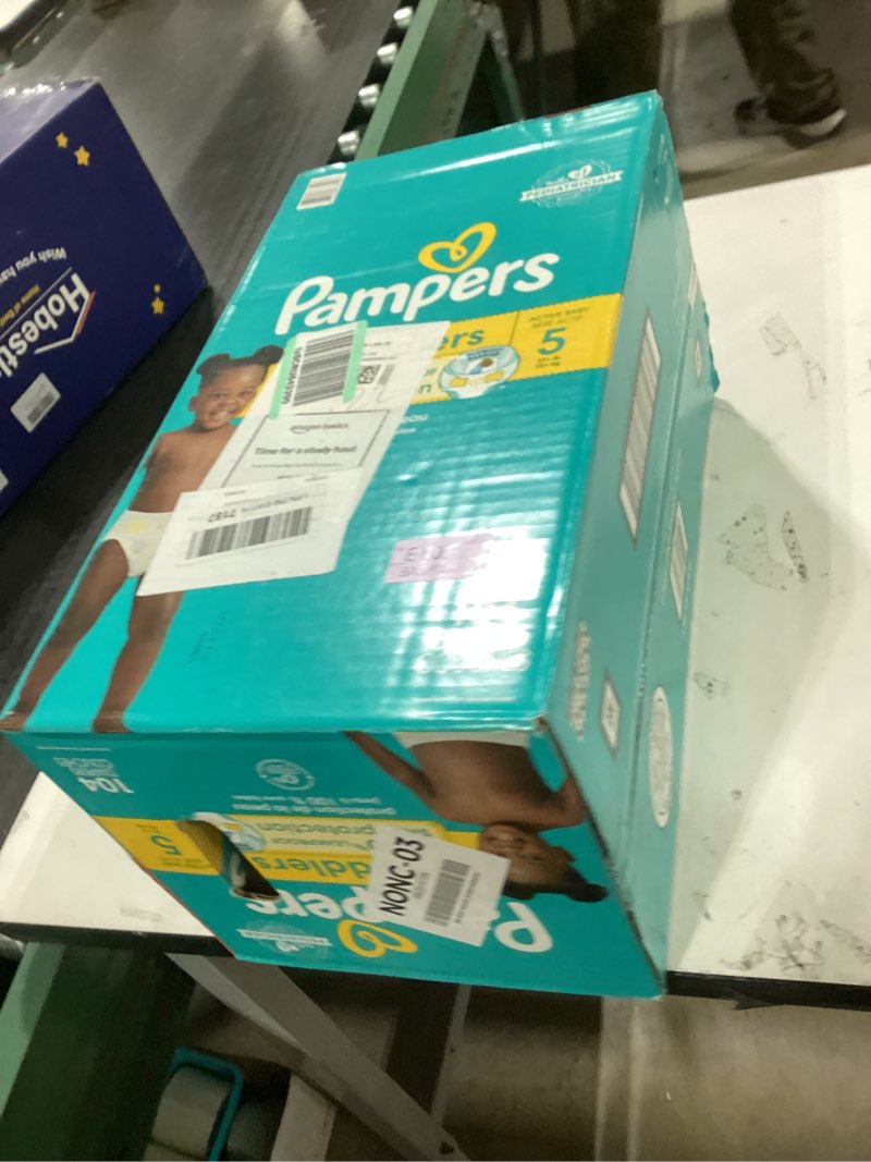 Condition photo showing New/Like New for Pampers Baby Diapers - Swaddlers - Size 5, 104 Count, Ultra Absorbent Disposable Infant Diaper Size 5 104