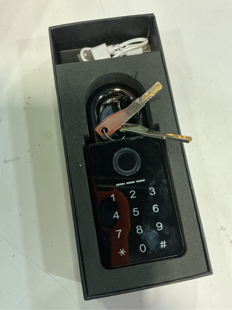 Condition photo showing Good Condition for heavy duty fingerprint padlock with key backup, waterproof outdoor smart combination gate lock with ic card, 5 ways unlock smart padlock