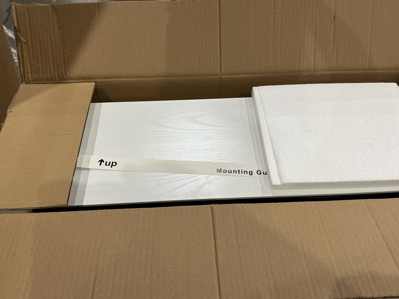 Condition photo showing Good Condition for bayka floating shelves for wall, 36 inches long wall mounted rustic wood shelves for bathroom, bedroom, living room, kitchen, office, hanging shelf for books/storage/decor(white,set of 2) c. white - modern minimalist style 36inches