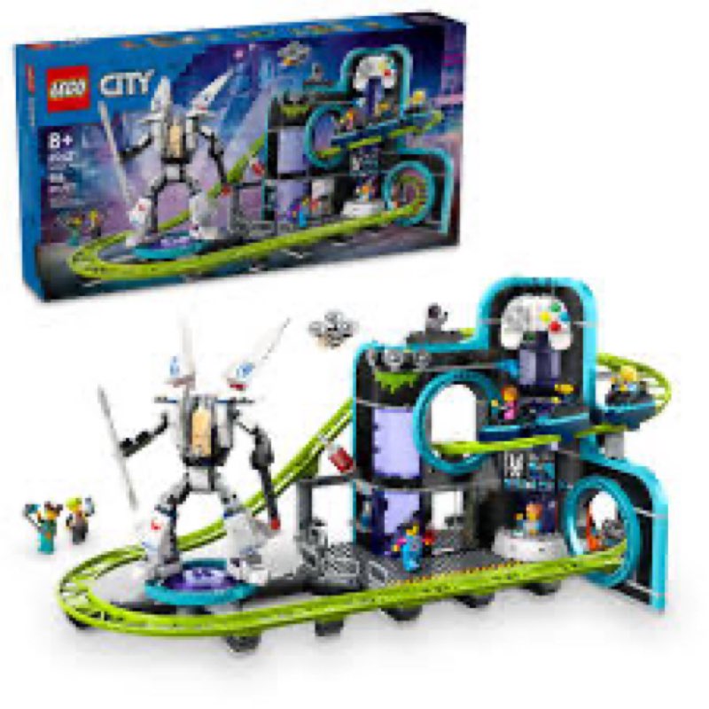 LEGO City Robot World Roller Coaster Building Set - Kids Engineering Toy with Posable Mech Suit for Boys & Girls, Ages 8+ - Gift Ideas for Christmas - 60421