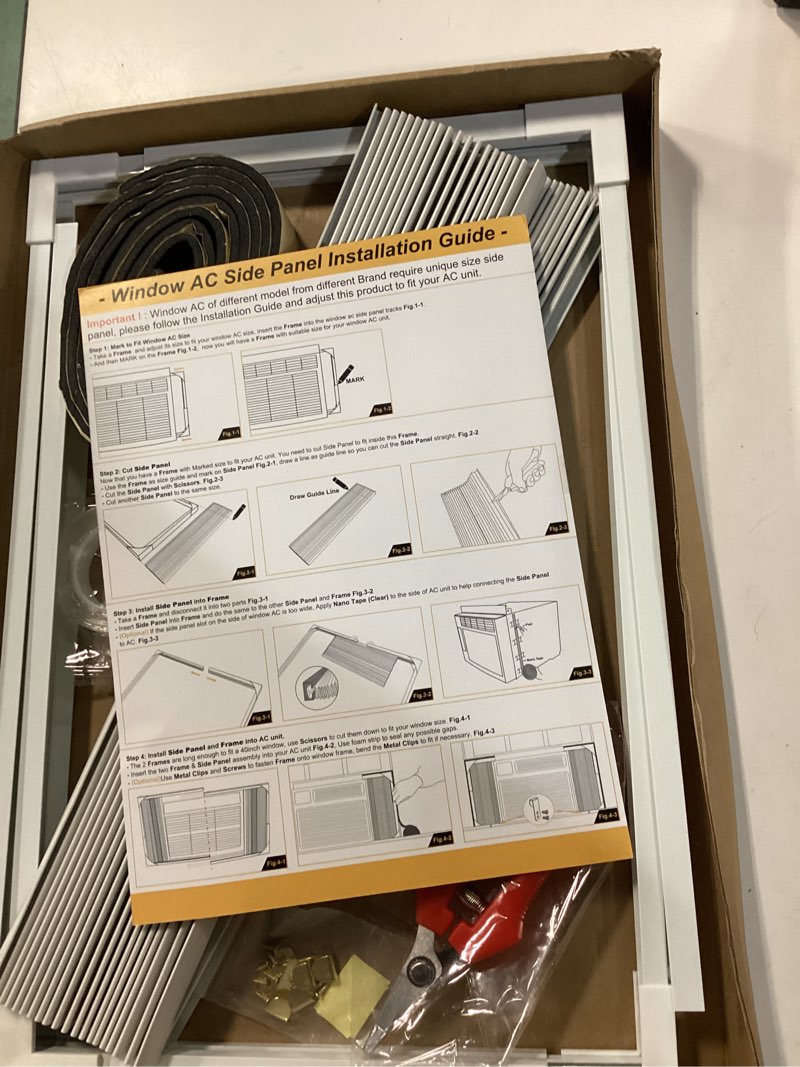 Condition photo showing Good Condition for adjustable window air conditioner side panels with frame set,extra wide window ac side panels for 5000 to 14000 btu ac units,window air conditioner side panel frame kits,2 pack