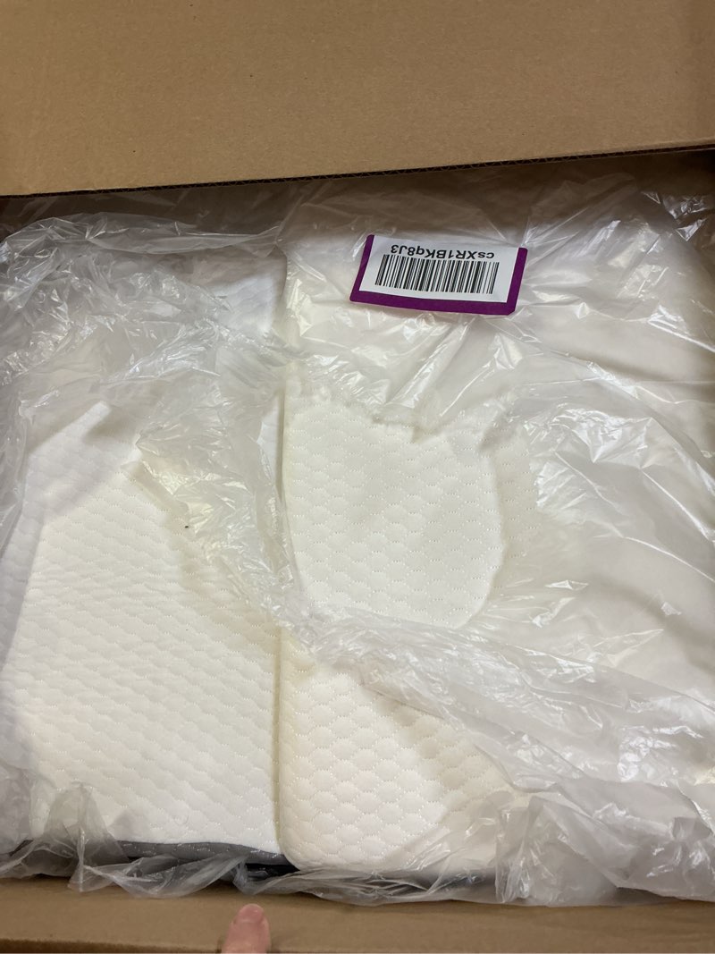 Condition photo showing Good Condition for bedluxe wedge pillow headboard, 3pcs orthopedic bed wedge pillows set for after surgery, adjustable pillow wedge for acid reflux&back pain relief, sleeping, back pillow for bed sitting up, white/grey white/grey adjustable 9&12 inch + 1 head pillow