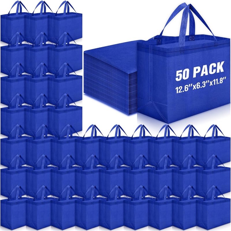 Windyun Reusable Grocery Bags Large Non Woven Shopping Bags with Handles Foldable Portable Tote Bulk