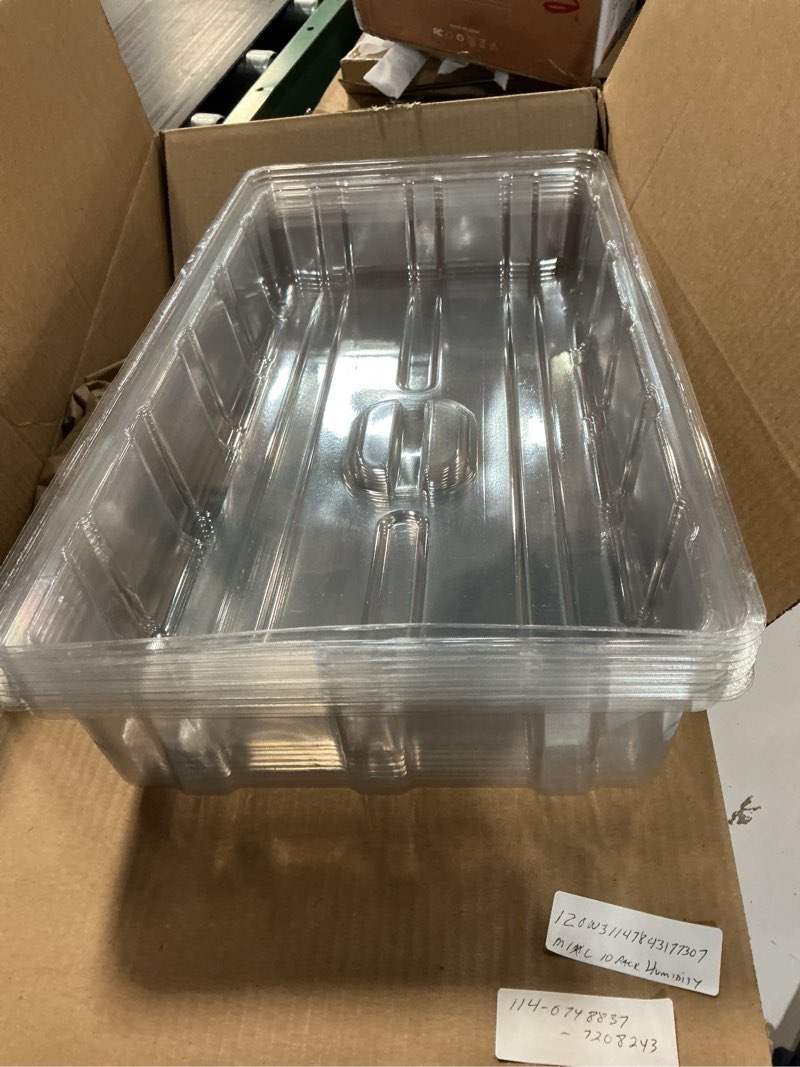 Condition photo showing Good Condition for mixc 10 pack humidity dome 3.6" extra strength, clear seed starter dome 1020 tray covers humidifying and insulating for greenhouse germination and garden growing clear 10 pack 3.6" 1020 domes