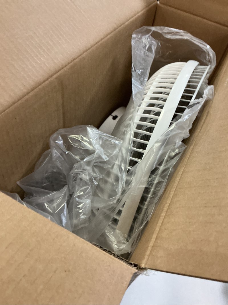 Condition photo showing Good Condition for Comfort Zone 16 inch Table Fan with Adjustable Tilt, Wide Area Oscillation, Quiet Air Circulator Fan For Bedroom, 3 Speed Desktop Fan for Home Office, Push Button Controls, White