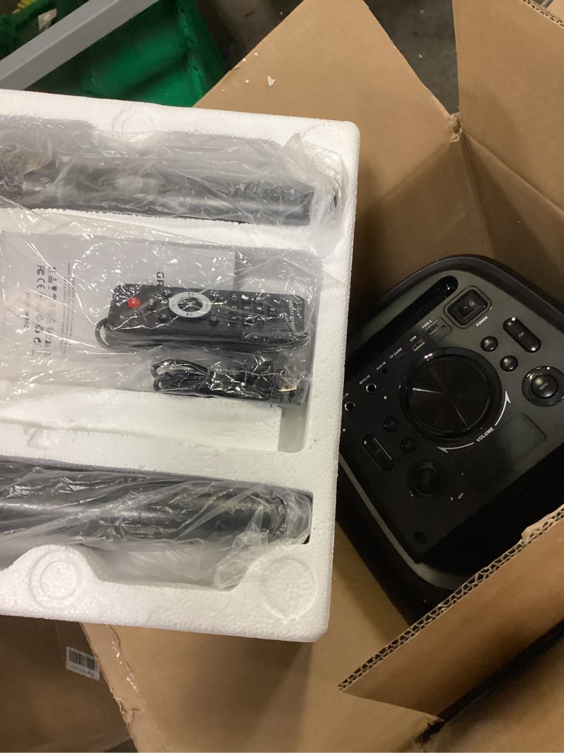 Condition photo showing Good Condition for gkd60 karaoke machine with 2 wireless microphones for adults, portable bluetooth party speaker, 500w peak power pa system with led disco lights, 6.5'' speaker big sound, 8000mah battery for outdoor