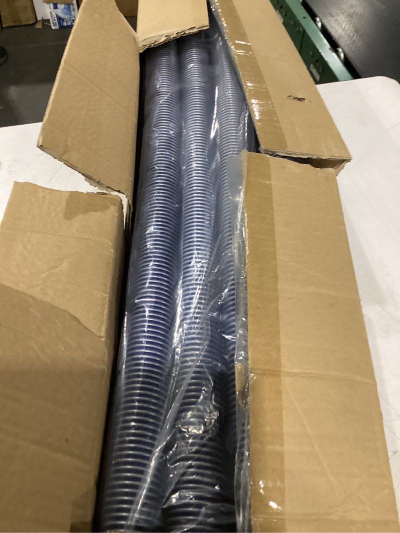 Condition photo showing New/Like New for u.s. pool supply pool vacuum hose, 8 piece pool hose set - 40" blue flexible spiral wound connector sections with 1.5" male & female cuff ends, replacement fits most inground automatic cleaner brands