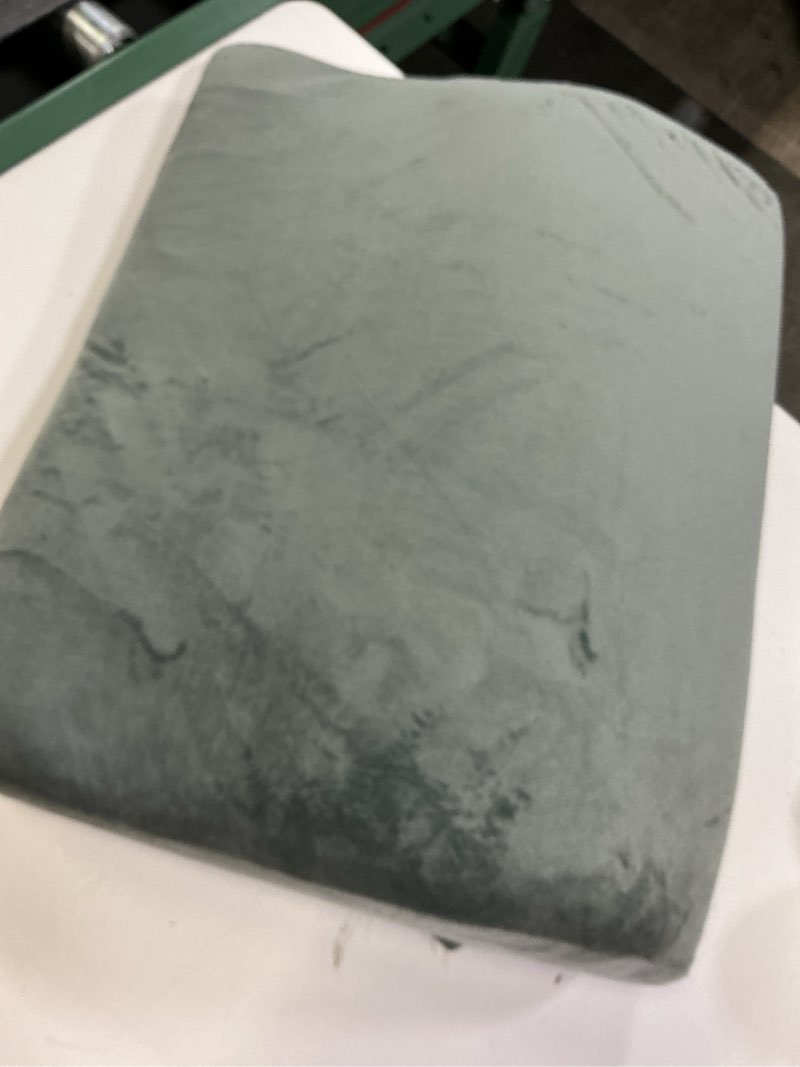 Condition photo showing As Is for lumbar support pillow for recliner chair and couch, memory foam back cushion ergonomic back support pillow for lower back pain relief, with soft velvet dark grey