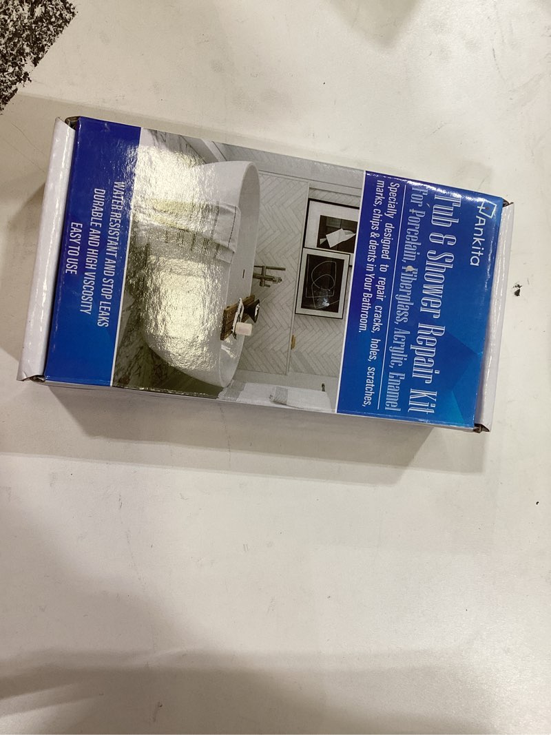 Condition photo showing Good Condition for Tub Repair Kit White, Tub Chip and Bathtub Repair Kit for Enamel, Fiberglass, Acrylic, Porcelain, Patch and Repairs Chips, Crack, Scratches, Rust, Holes on Tubs, Toilet, Sink, Shower, Tray in Bathroom