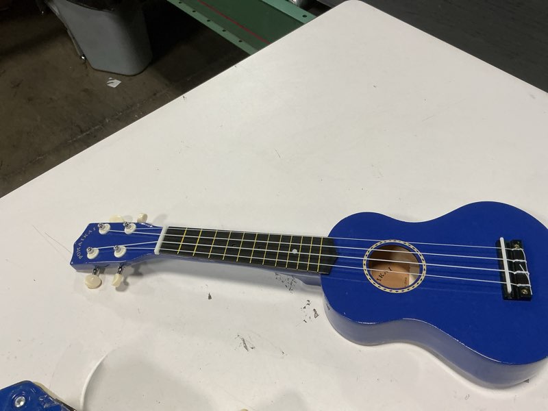 Condition photo showing As Is for Mahalo Ukuleles MR1BU Rainbow Series Soprano Ukulele,Blue Blue Ukulele