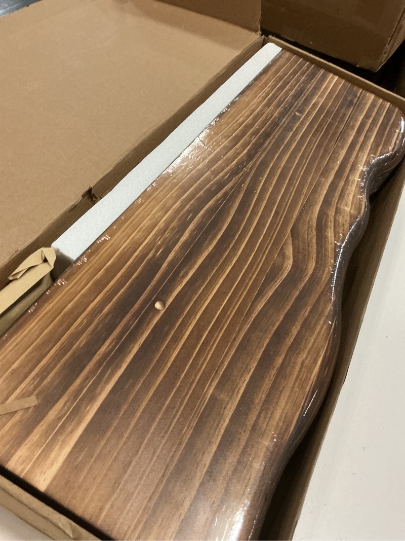 Condition photo showing Good Condition for floating shelves for wall rustic farmhouse 24 inch floating shelf bathroom wooden shelves for wall mounted live edge pine shelf with unique natural grain for living room bedroom kitchen (black) black 24 inch - 2pcs