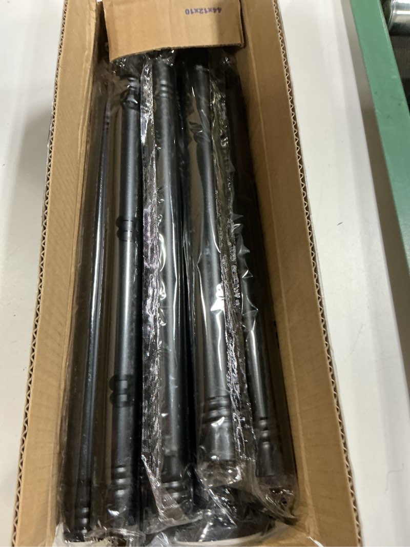 Condition photo showing New/Like New for tension curtain rod, extra long outdoor curtain rod 43-131 inch adjustable, 1.1 inch diameter thick heavy duty black spring curtain rod, stainless steel shower rod for bathroom no drilling, no rust 43-131 inches black